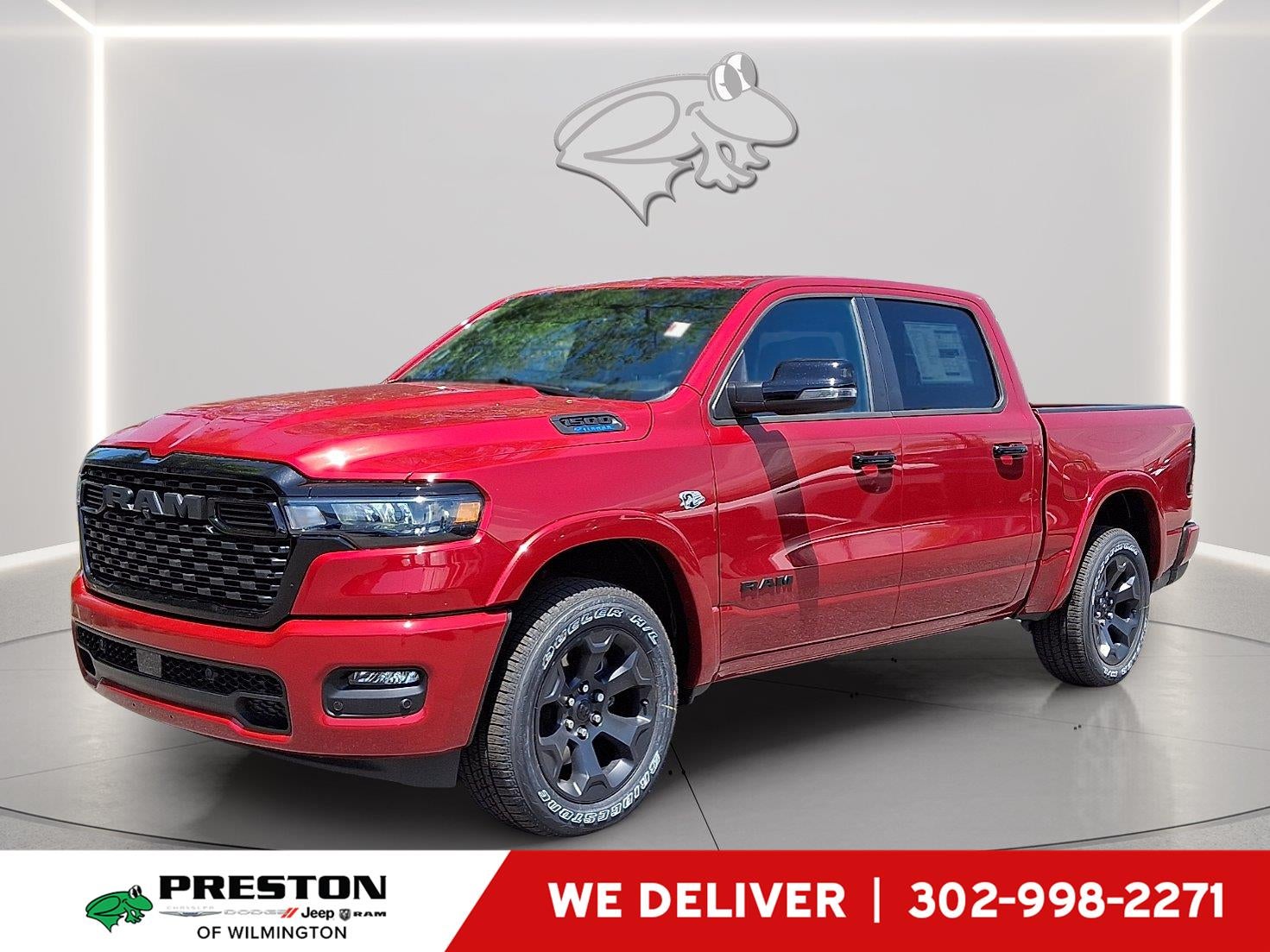 2026 RAM 1500 Big Horn in Molten Red Pearlcoat — front three-quarter view