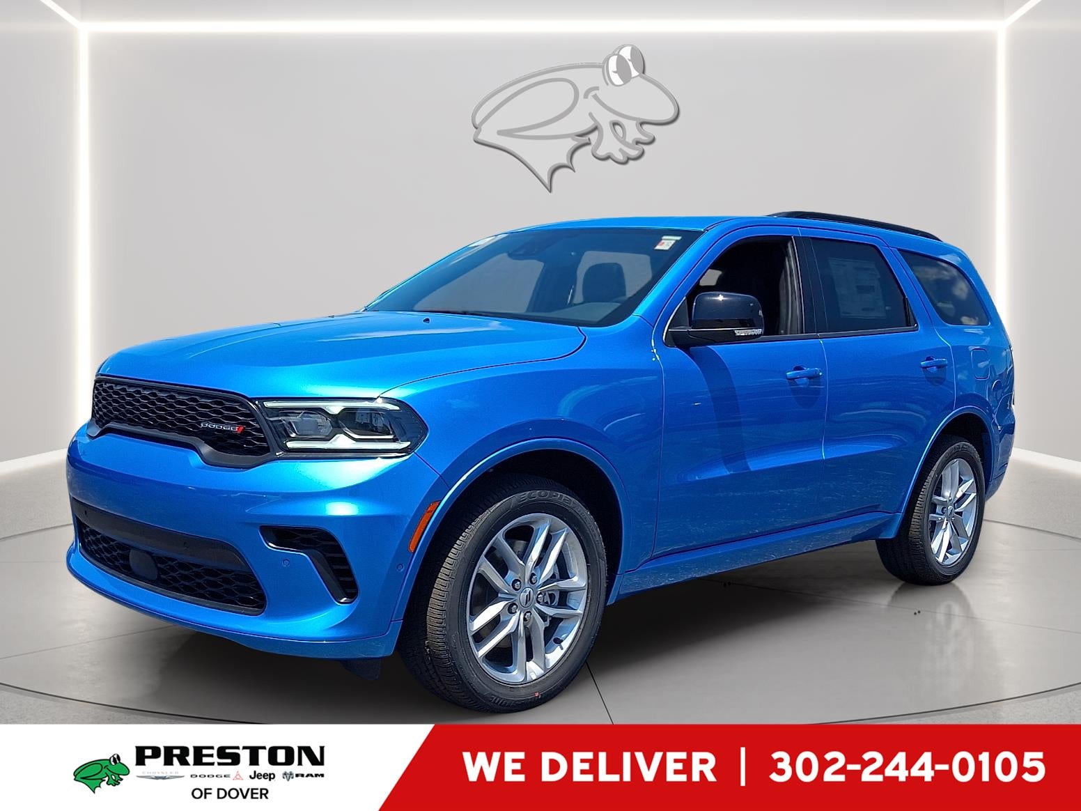 2026 Dodge Durango GT Plus in B5 Blue — front three-quarter view