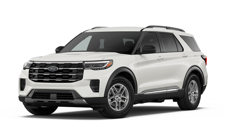 2026 Ford Explorer Active w/200A Pkg in Star White Metallic Tri-Coat — front three-quarter view