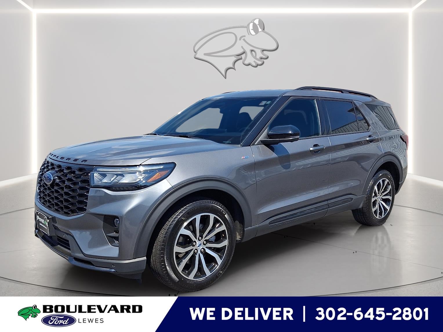2025 Ford Explorer ST-Line in Carbonized Gray — front three-quarter view