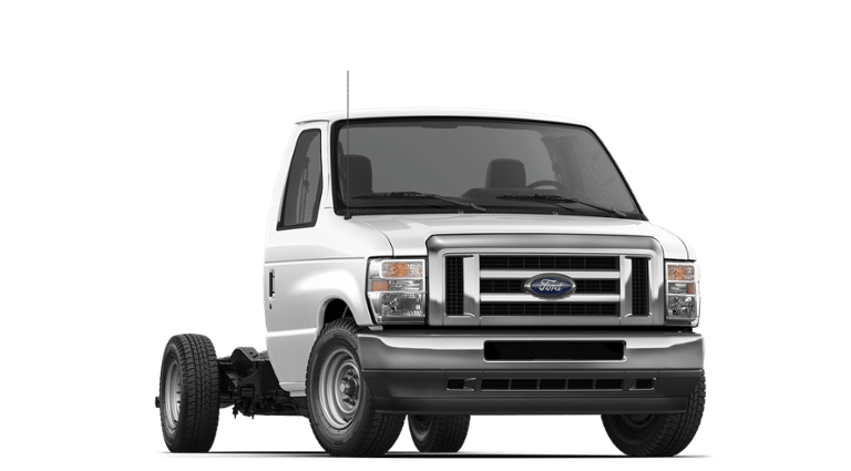 2026 Ford E-Series Cutaway 12' KNAPHEIDE SRW KUV BODY in Oxford White — front three-quarter view