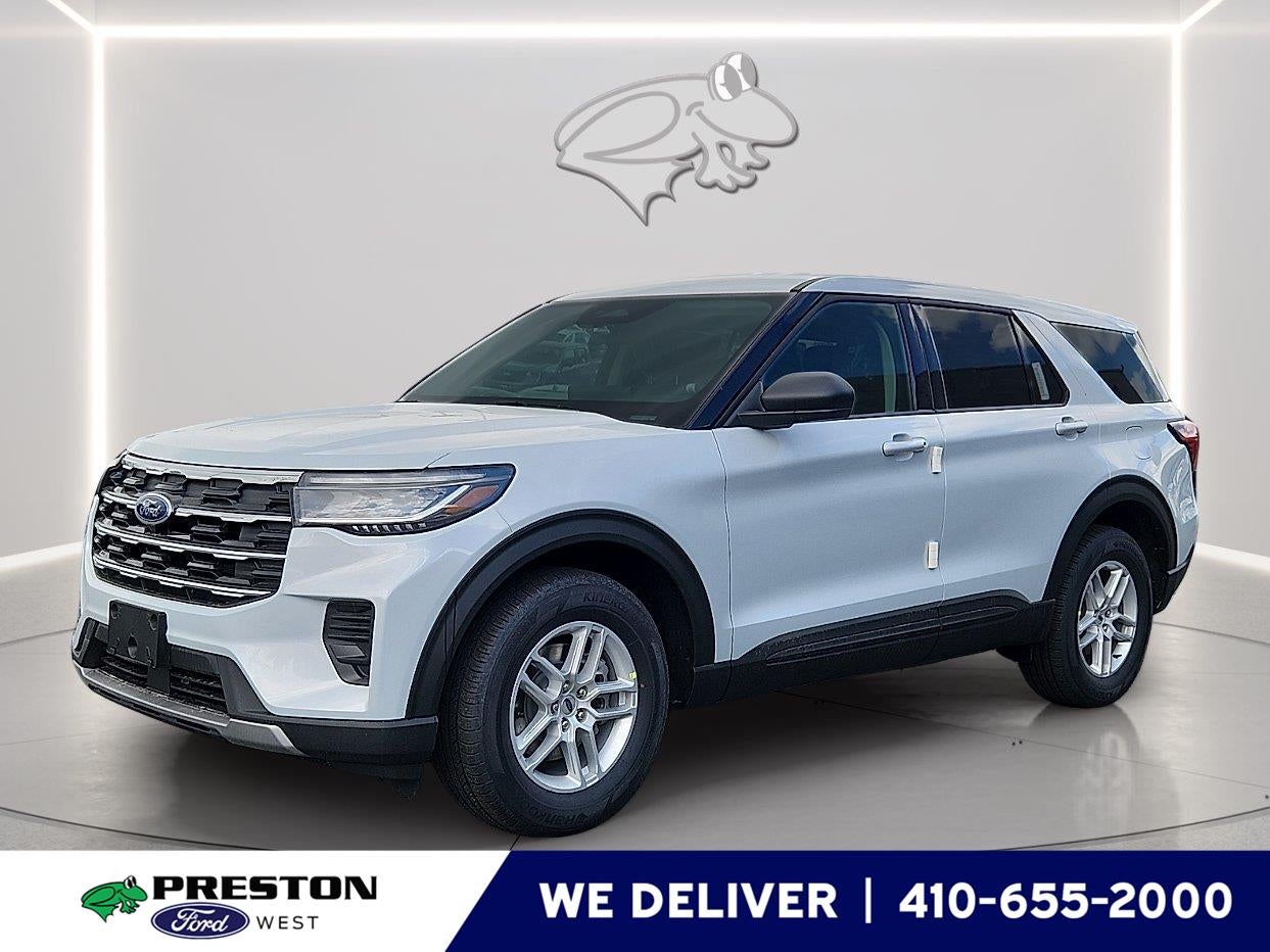 2026 Ford Explorer Active w/100A Pkg in Space White Metallic — front three-quarter view