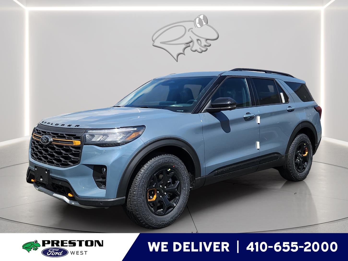 2026 Ford Explorer Tremor in Vapor Blue Metallic — front three-quarter view