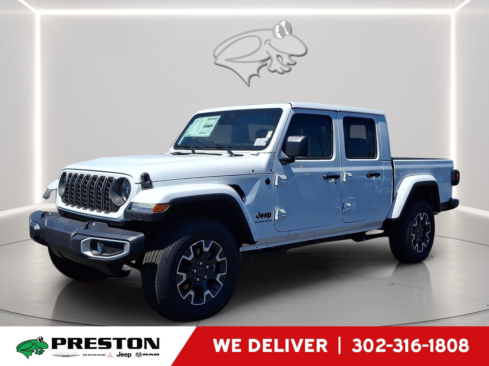 2026 Jeep Gladiator Sahara in Bright White Clearcoat — front three-quarter view